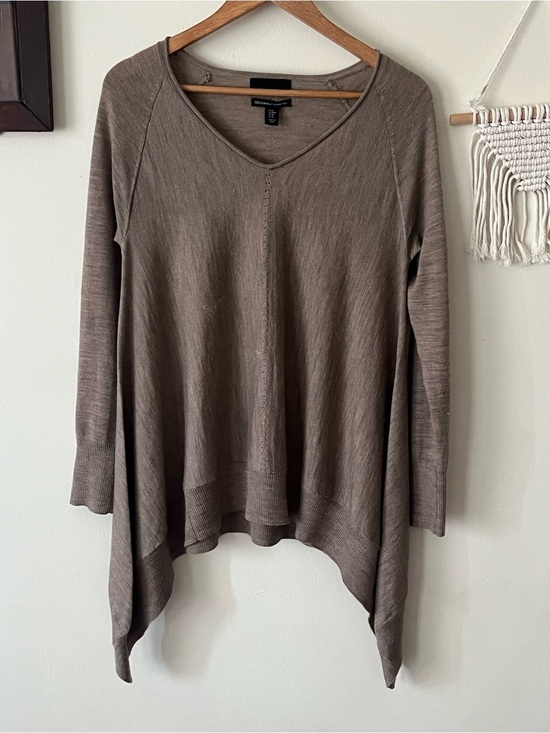 Cynthia Rowley Sweaters - Cynthia Rowley Taupe V-Neck Merino wool oversized Sweater- Medium PtP 20 inch